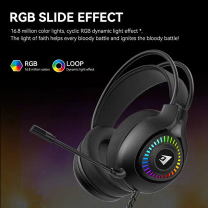 Audifonos Diadema P/Computador Gaming RGB Jertech HG-01