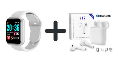 Combo Reloj Inteligente + Audífonos Inalámbricos Bluetooth