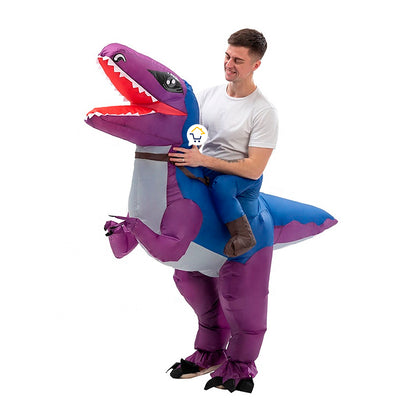 Disfraz De Dinosaurio Morado Inflable Montable Halloween Adulto DIMO