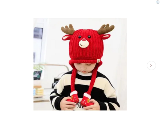 Gorro De Lana Navidad Niños Diseño Reno