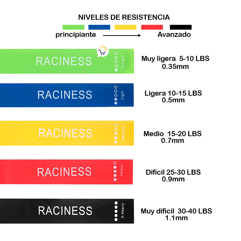 Kit Bandas Resistencia Elásticas Cerradas Ejercicio 5 Niveles GS5324