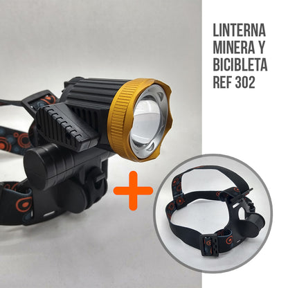 Linterna Minera LED 2 En 1 Camping Ciclismo Manos Libres Zoom RF 302